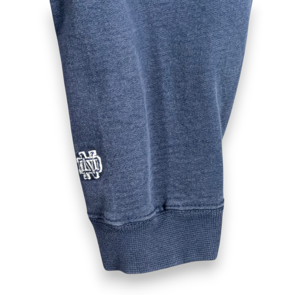 Vintage Notre Dame Sweater Adult MEDIUM Blue Hoodie Zip USA Campus Bookstore 90s - Picture 6 of 11